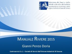 MANUALE RIVIERE 2015 Gianni Penzo Doria Centroservizi S