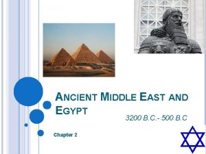 ANCIENT MIDDLE EAST AND EGYPT 3200 B C