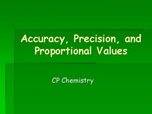 Accuracy Precision and Proportional Values CP Chemistry Accuracy