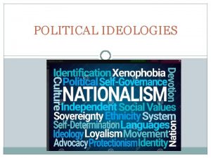 POLITICAL IDEOLOGIES NATIONALISM Nascio natio 1789 19 th