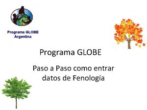 Programa GLOBE Argentina Programa GLOBE Paso a Paso