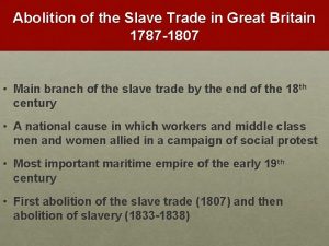 Abolition of the Slave Trade in Great Britain