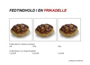 FEDTINDHOLD I EN FRIKADELLE Fedtindhold i hakket svinekd