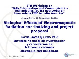 ITU Workshop on With Information and Communication Technologies
