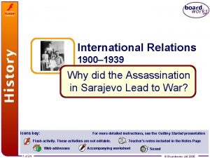 International Relations 1900 1939 Why did the Assassination