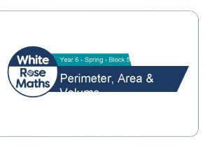 Year 6 Spring Block 5 Perimeter Area Volume