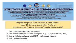 Progetto accoglienza alunni classi iniziali primo biennio classe