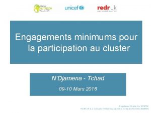 Engagements minimums pour la participation au cluster NDjamena