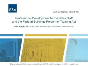 U S General Services Administration Professional Development for