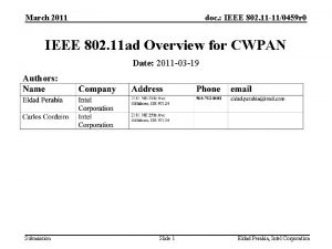 March 2011 doc IEEE 802 11 110459 r