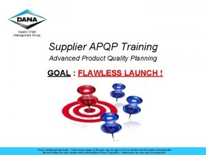 Supply Chain Management Group Supplier APQP Training Advanced