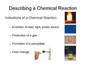 Describing a Chemical Reaction Indications of a Chemical