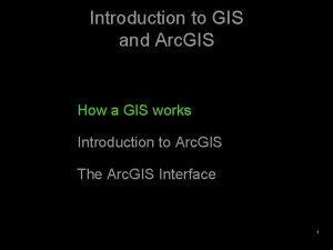 Introduction to GIS and Arc GIS How a
