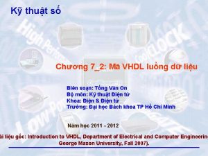 K thut s Chng 72 M VHDL lung