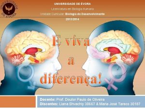 UNIVERSIDADE DE VORA Licenciatura em Biologia Humana Unidade