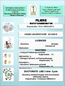 1 UNIVERSITE CONSTANTINE 1 Facult des Sciences de