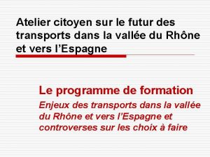 Atelier citoyen sur le futur des transports dans