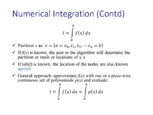 Numerical Integration Contd Numerical Integration Rectangular Rule fi12