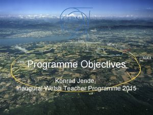 Programme Objectives Konrad Jende Inaugural Welsh Teacher Programme