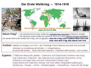 Der Erste Weltkrieg 1914 1918 sterreichUngarn Deutschland Bulgarien