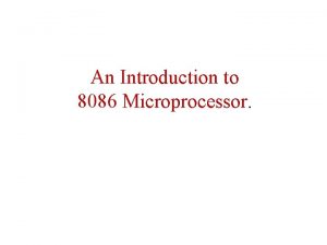 Introduction of 8086 microprocessor