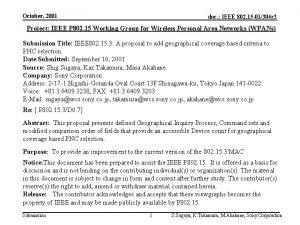 October 2001 doc IEEE 802 15 01304 r