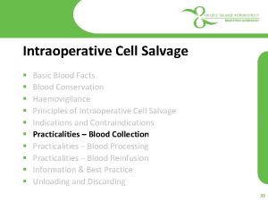 Intraoperative Cell Salvage Basic Blood Facts Blood Conservation