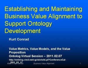 Establishing and Maintaining Business Value Alignment to Support