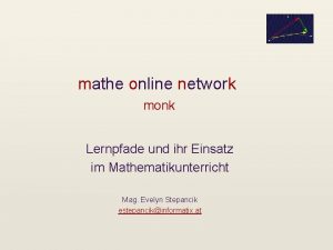 mathe online network monk Lernpfade und ihr Einsatz