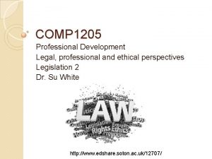 COMP 1205 Professional Development Legal professional and ethical
