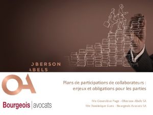 Plans de participations de collaborateurs enjeux et obligations