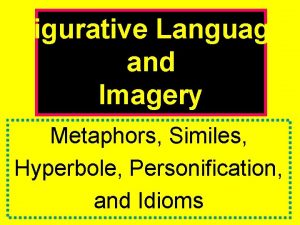 Figurative Language and Imagery Metaphors Similes Hyperbole Personification