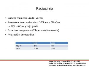 Raciocinio Cncer ms comn del varn Prevalencia en