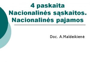 4 paskaita Nacionalins sskaitos Nacionalins pajamos Doc A