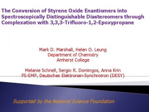 The Conversion of Styrene Oxide Enantiomers into Spectroscopically