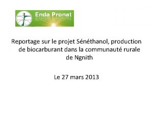 Reportage sur le projet Snthanol production de biocarburant