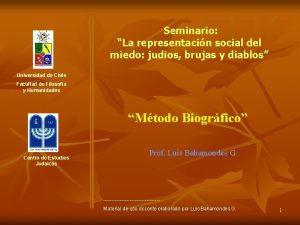 Seminario La representacin social del miedo judios brujas