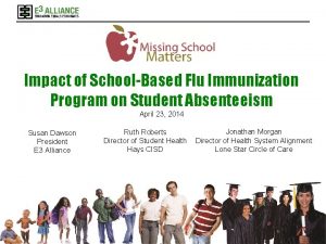 Impact of SchoolBased Flu Immunization Program on Student