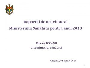 Raportul de activitate al Ministerului Sntii pentru anul