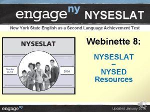 NYSESLAT New York State English as a Second