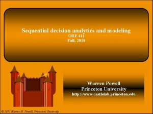 Sequential decision analytics and modeling ORF 411 Fall