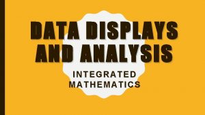 DATA DISPLAYS AND ANALYSIS IINT NTEG RATED E