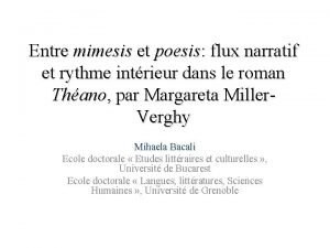 Entre mimesis et poesis flux narratif et rythme