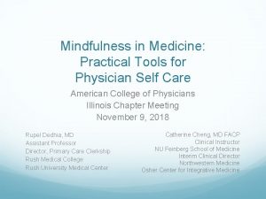 Mindfulness in Medicine Practical Tools for Physician Self