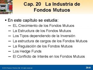 Cap 20 La Industria de Fondos Mutuos En