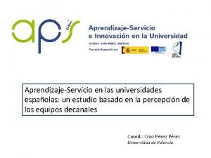 AprendizajeServicio en las universidades espaolas un estudio basado