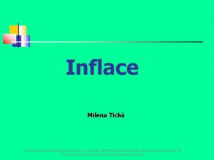 Inflace Milena Tich Dostupn z Metodickho portlu www