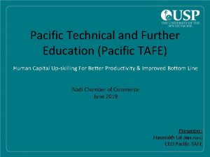 Pacific Technical and Further Education Pacific TAFE Human