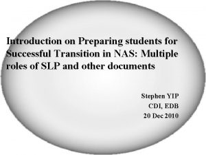 Introduction on Preparing students for Successful Transition in