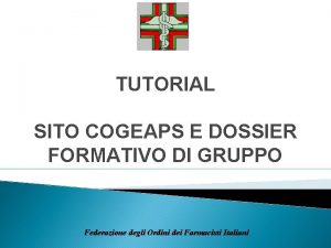 Dossier formativo cogeaps